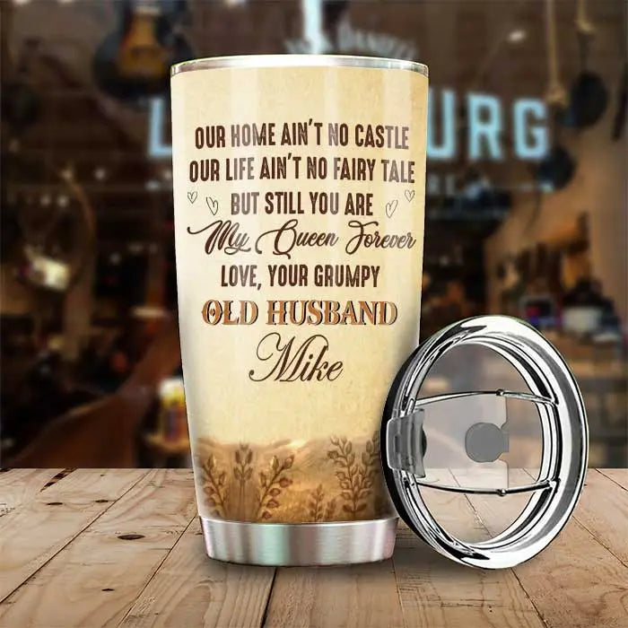 20oz - To My Wife, You Are My Queen Forever - Couple Personalized Custom Tumbler Tumbler The Next Custom Gift