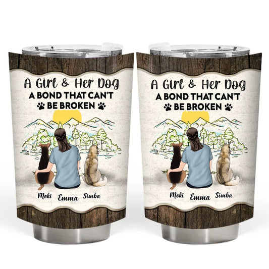 20oz Dog Lovers - A Bond That Can't Be Broken - Personalized Tumbler - The Next Custom Gift