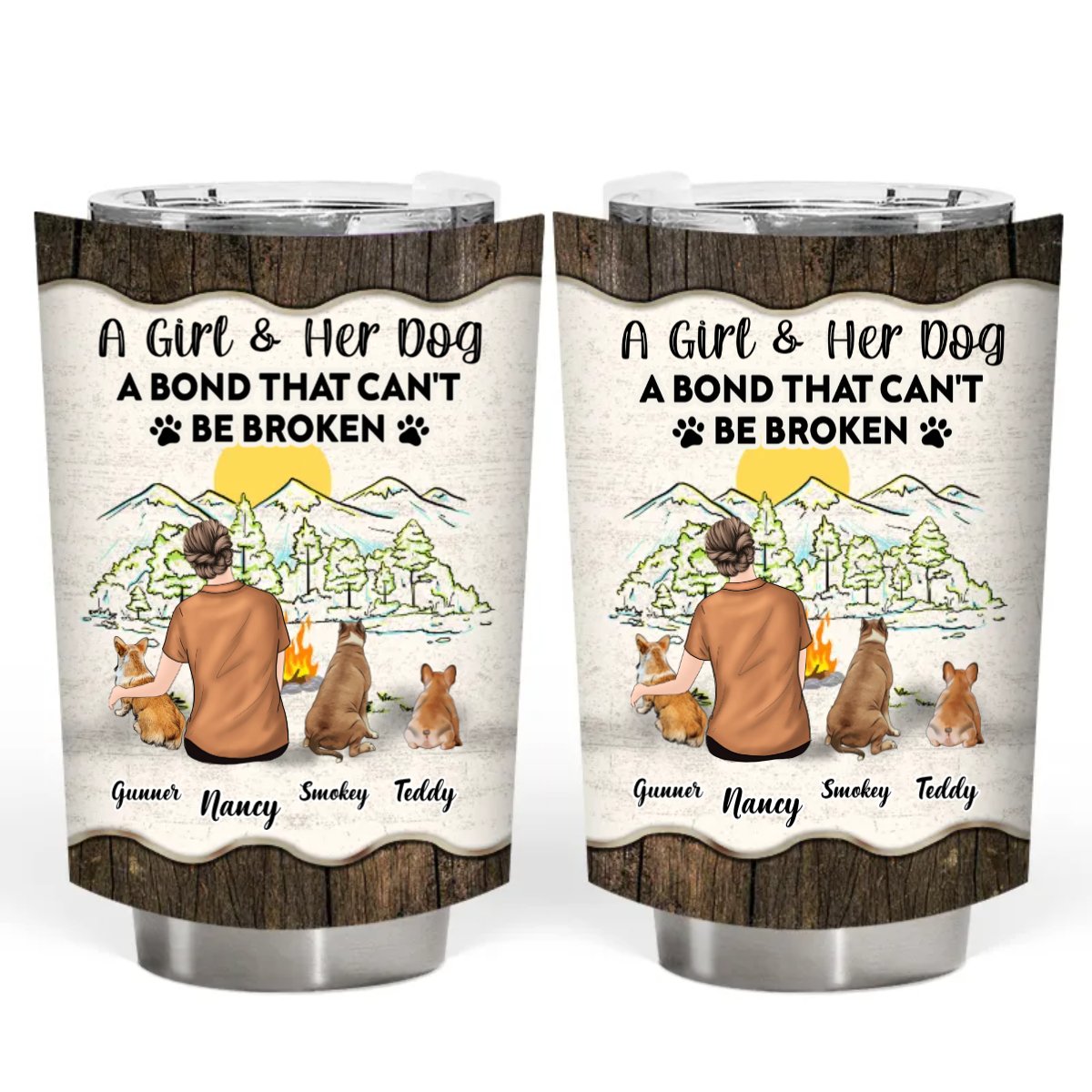 20oz Dog Lovers - A Bond That Can't Be Broken - Personalized Tumbler - The Next Custom Gift
