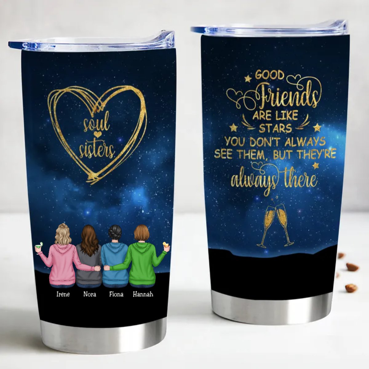 20oz Good Friends Are Like Stars - Personalized Tumbler - The Next Custom Gift