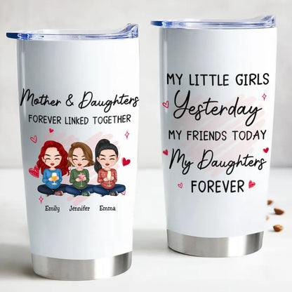 20oz Mother And Daughter Forever Linked Together - Personalized Tumbler - The Next Custom Gift