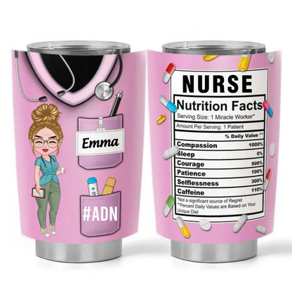 20oz Nurse - Nurse Nutrition Facts New Version - Personalized Tumbler - The Next Custom Gift