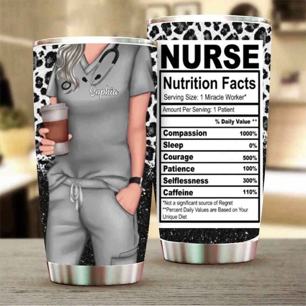 20oz Nurses - Nurse Life Nutrition Facts - Personalized Tumbler - The Next Custom Gift