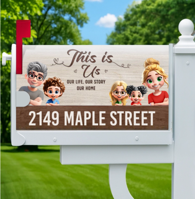 Custom Magnetic Mailbox Cover - Personalized Birthday Gifts For Mom, Dad, Kids - Addressed With Love