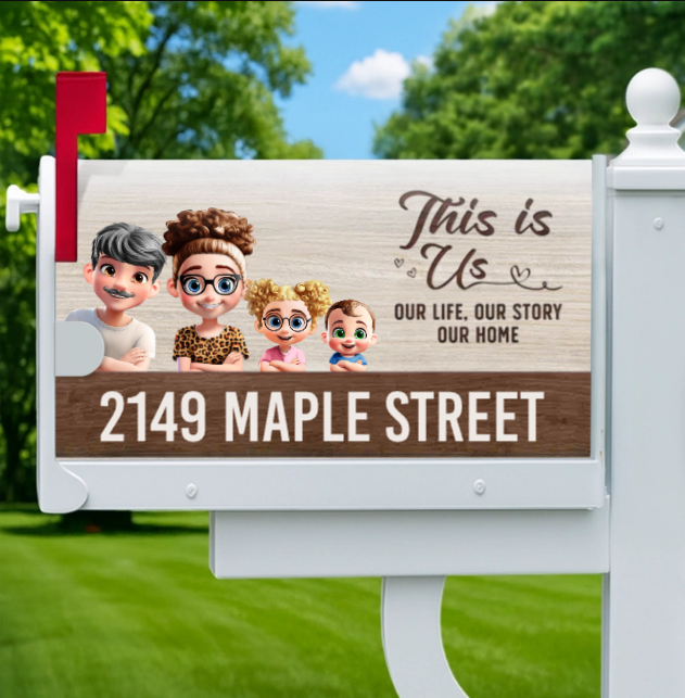 Custom Magnetic Mailbox Cover - Personalized Birthday Gifts For Mom, Dad, Kids - Addressed With Love