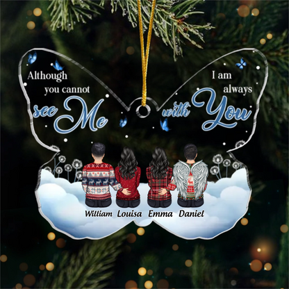 Custom Acrylic Ornament - Personalized Christmas Memorial Sympathy Gifts For Loss Of Mom, Dad - Never Apart