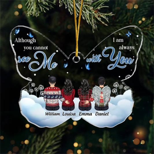 Custom Acrylic Ornament - Personalized Christmas Memorial Sympathy Gifts For Loss Of Mom, Dad - Never Apart