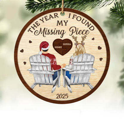 Custom Double Layer Wooden Ornament - Personalized Anniversary Christmas Wedding Gifts For Husband And Wife, Him And Her - My Missing Piece