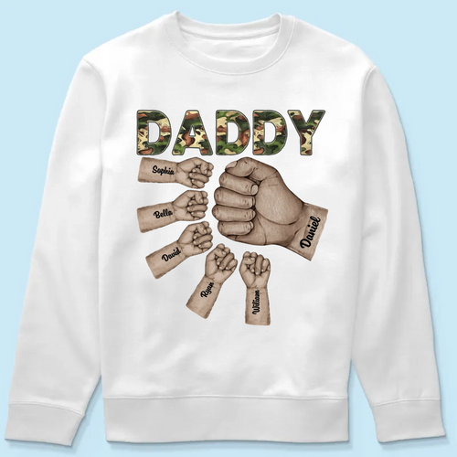 Camouflage Grandpa Dad Fist Bump Personalized Shirt