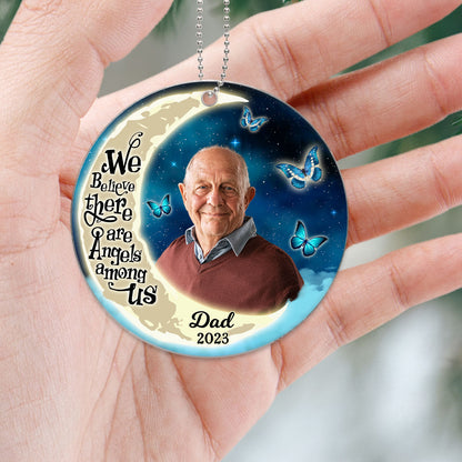 Photo Inserted Butterfly Moon Remembrance Memorial Keepsake Sympathy Gift Christmas Personalized Acrylic Ornament