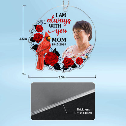 Roses Moon Cardinal Photo Inserted Memorial Keepsake Personalized Acrylic Ornament