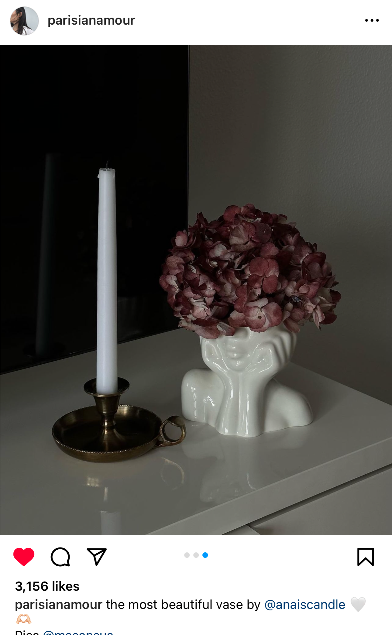 Angelica Ceramic Vase featured on @parisianamour.