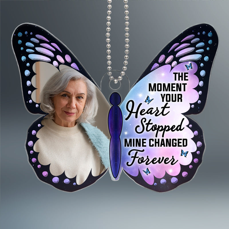 Family Memorial Keepsake Photo Inserted Butterfly Personalized Acrylic Ornament