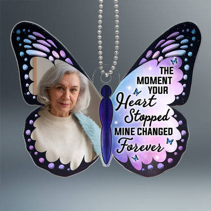 Family Memorial Keepsake Photo Inserted Butterfly Personalized Acrylic Ornament