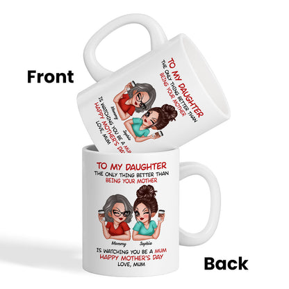 To My Daughter From Mum Happy Mother's Day UK Personalized Mug, Mother's Day Gift For Daughter