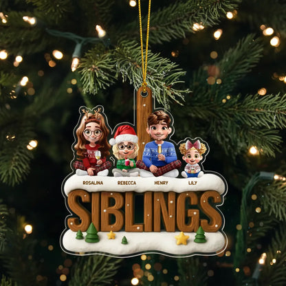 Custom Acrylic Ornament - Personalized Christmas Birthday Gifts For Brother, Sister - Together Through It All