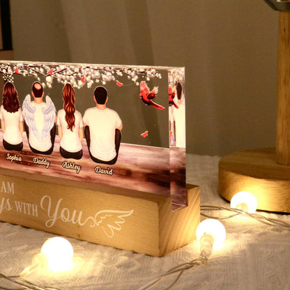 Always With You Blossom Tree Personalized Acrylic Block Plaque LED Night Light, Memorial Remembrance Sympathy Gift