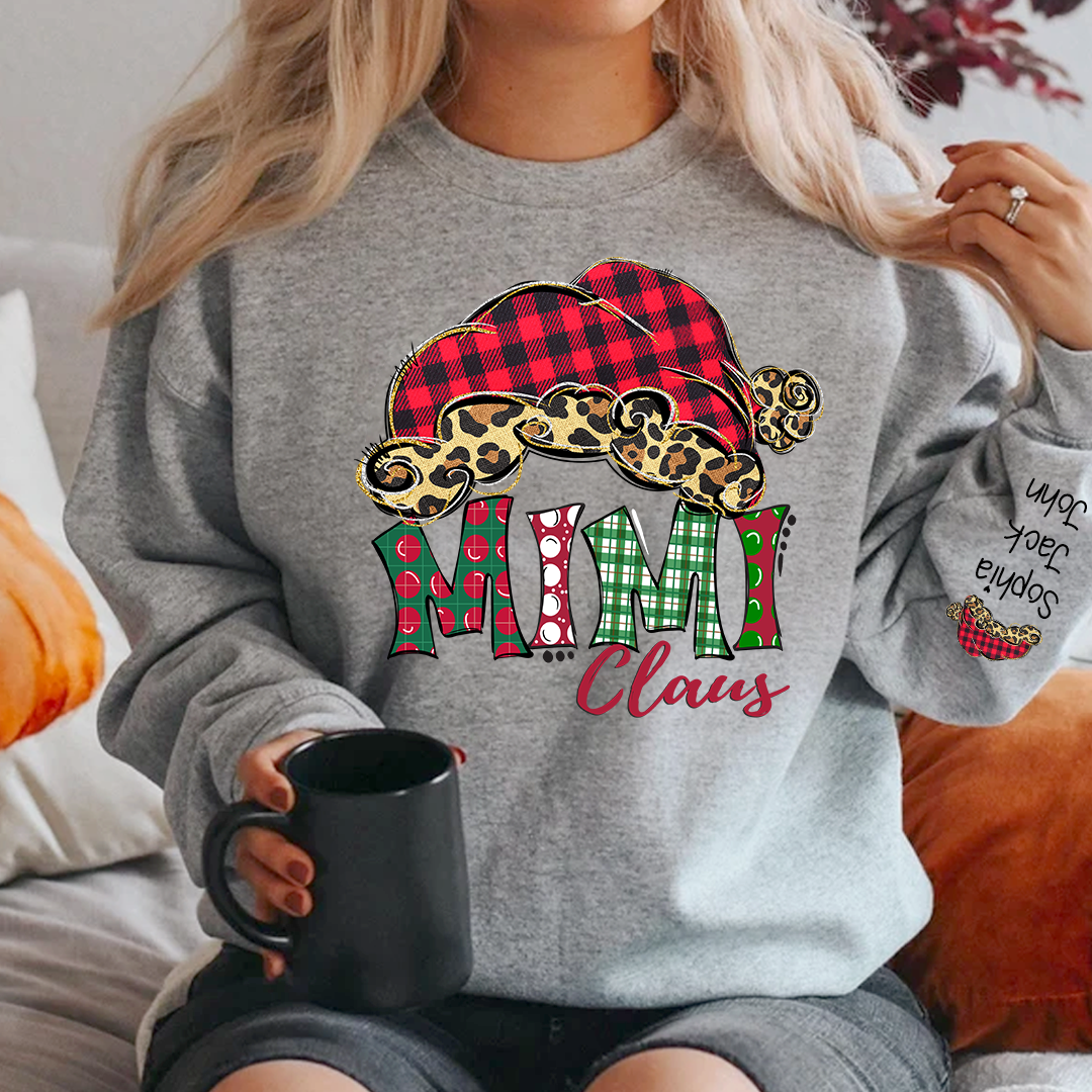 Mimi Claus Christmas And Grandkids Sweatshirt