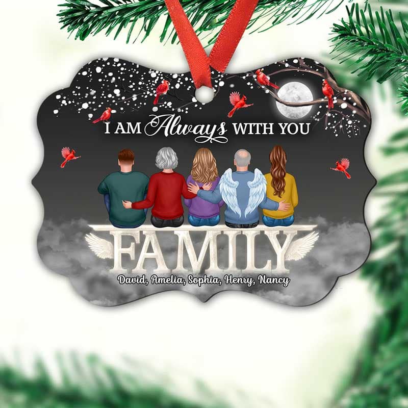 Always With You Family Sitting Memorial Personalized Christmas Ornament