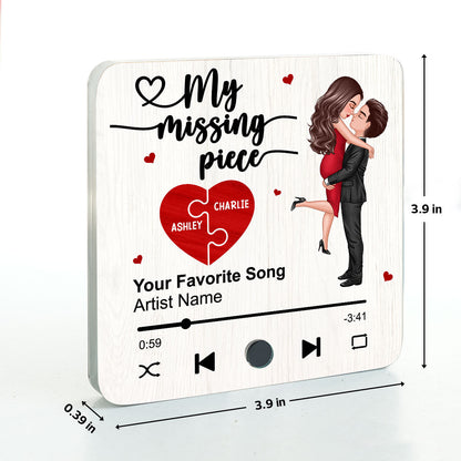 My Missing Piece Valentine‘s Day Gift For Her Gift For Him Couple Kissing Favorite Song Personalized Music Fridge Magnet