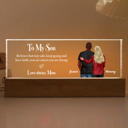 To My Son From Mom Personalized Acrylic LED Night Light