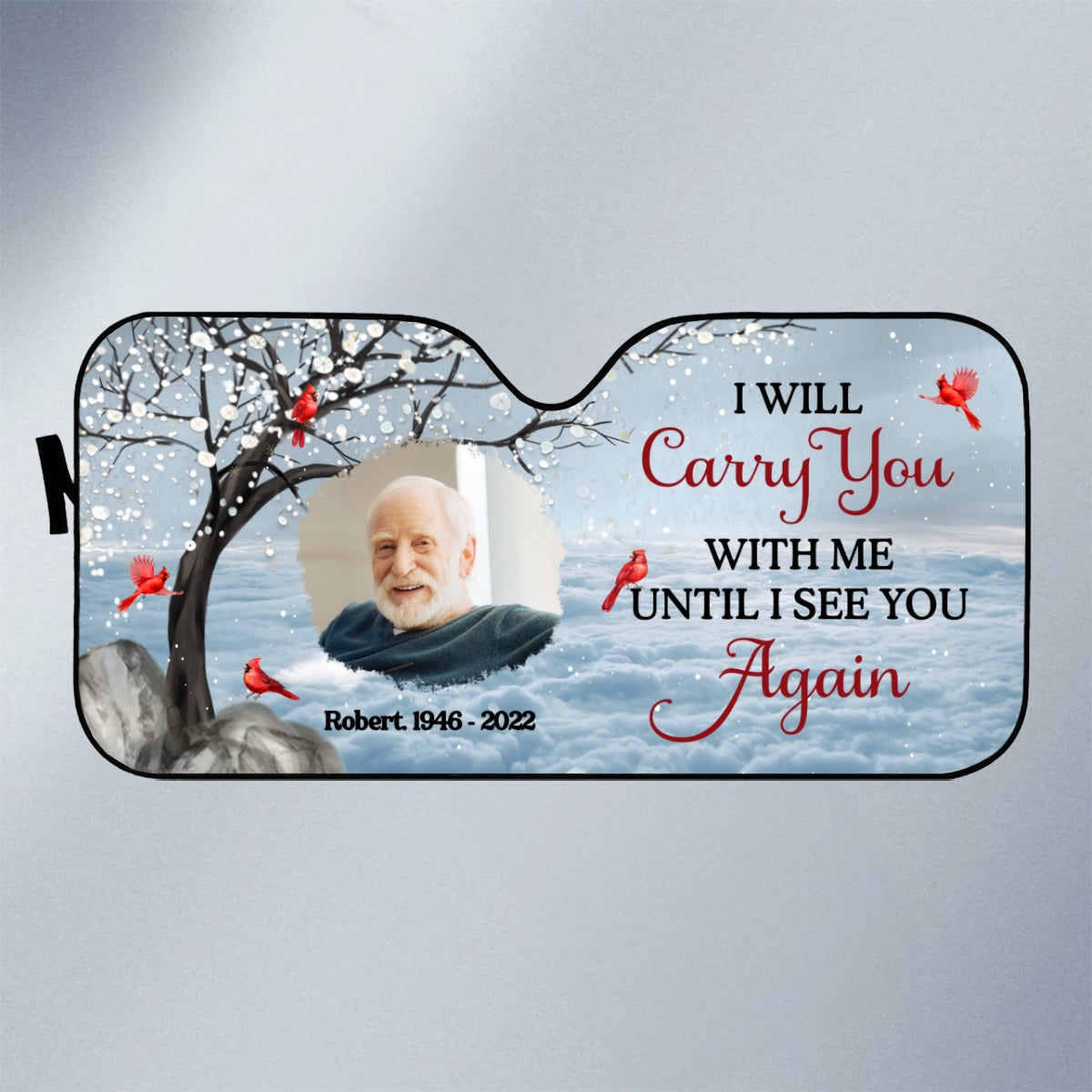 Carry You With Me Photo Memorial Personalized Car Sunshade, Sympathy Gift
