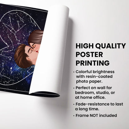 May Our Love Be as Eternal as the Stars Personalized Poster, Custom Star Map by Date & Location, Unique Heartfelt Anniversary, Birthday Gift for him, Gift for her