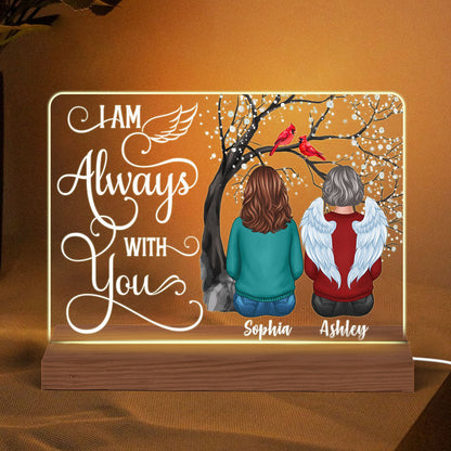 Always With You Personalized Memorial Remembrance Gift Personalized Custom Shape Acrylic Plaque LED Night Light