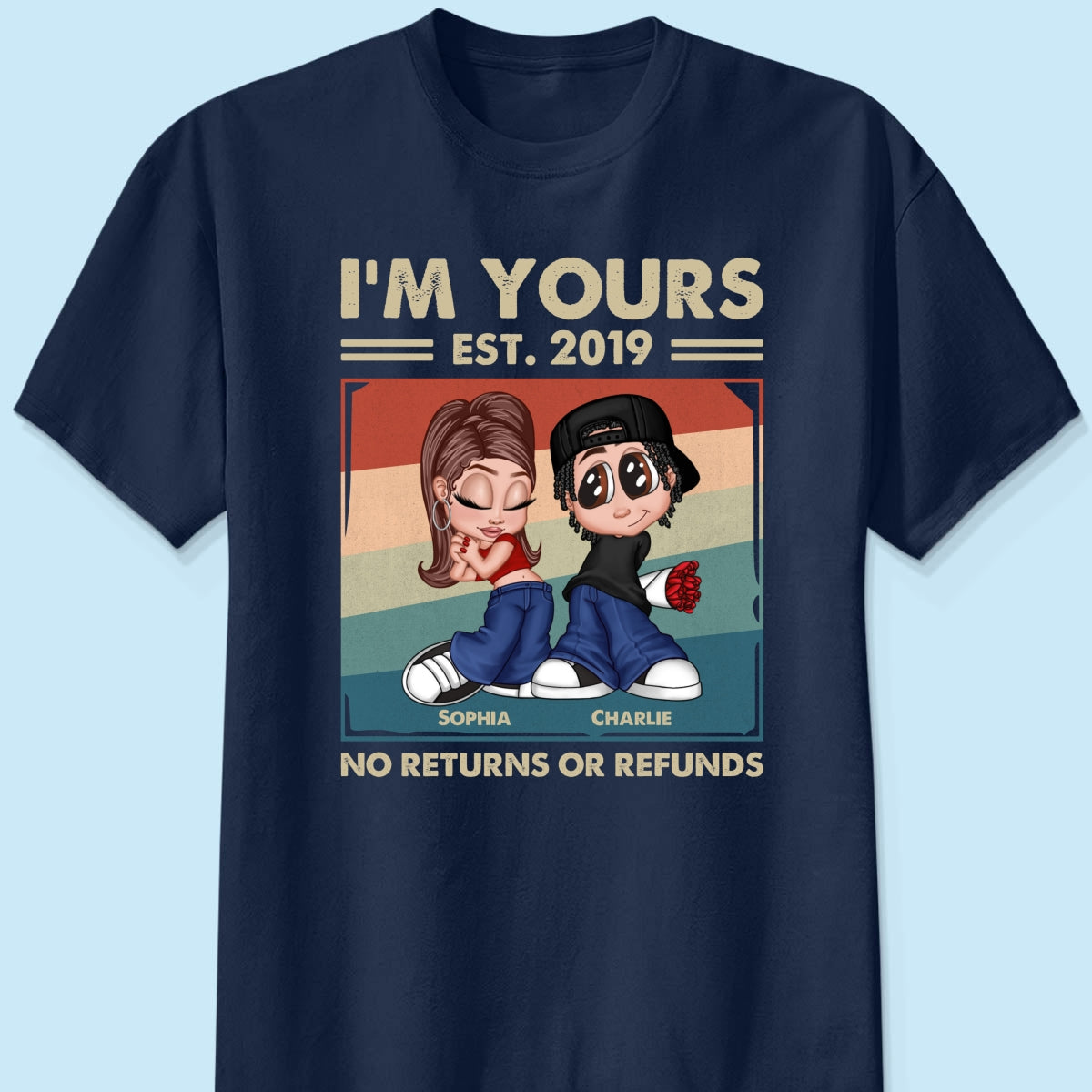 Y2K Couple Retro Frame Personalized Shirt, Gift For Him Gift For Her