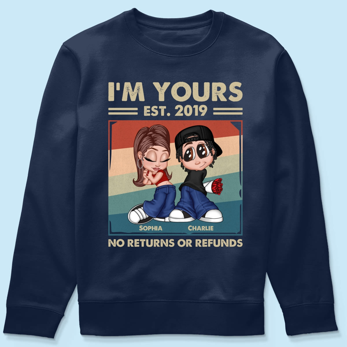 Y2K Couple Retro Frame Personalized Shirt, Gift For Him Gift For Her