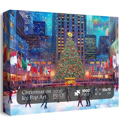 Christmas on Ice Pop Art Jigsaw Puzzle 1000 Pieces