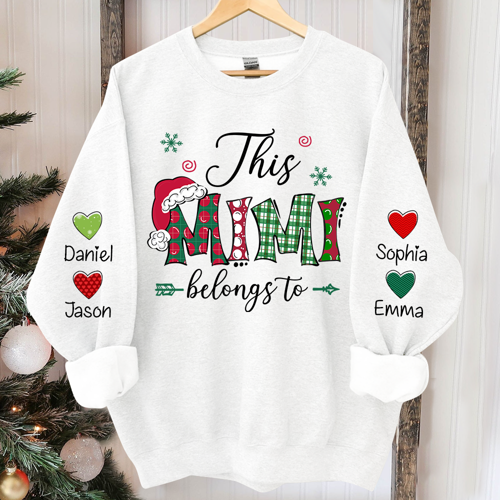 This Mimi Belongs To Sweatshirt, Mimi And Kids Christmas, Grandma Gift TH Sweatshirt