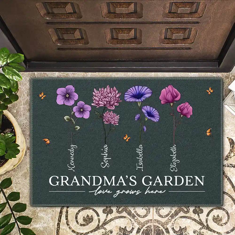 Grandma's Garden Birth Flowers - Personalized Doormat