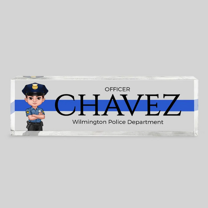 Law Enforcement Personalized Acrylic Desk Name Plate, Appreciation Gift For Police Officers, Sheriff, Deputy Sheriff