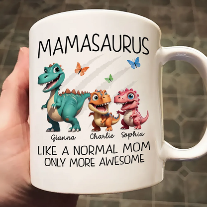 Mamasaurus Grandmasaurus Cute 3D Effect Dinosaurs Personalized Mug