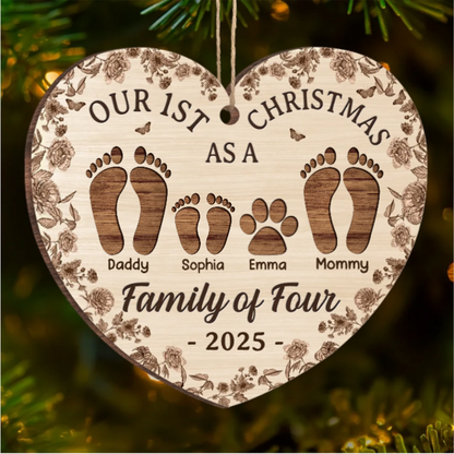 Custom Wood Ornament - Personalized Christmas Birthday Gifts For Mom, Dad, Kids - Home Is Together
