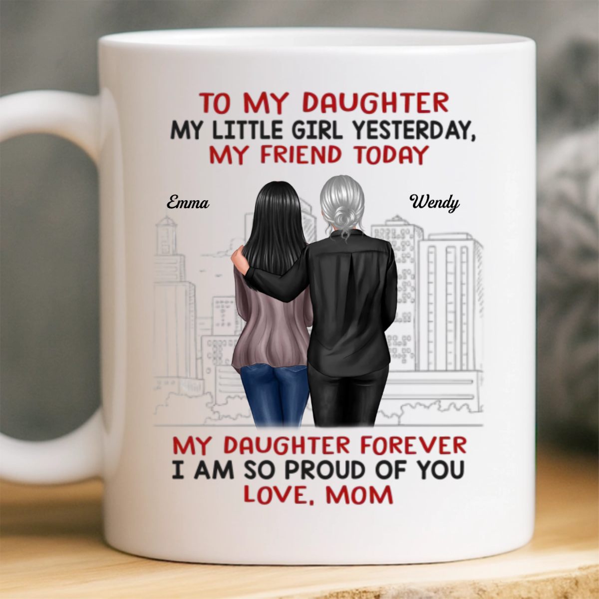 Custom Mug - Personalized Birthday Gifts For Mom, Dad, Daughter, Son - Forever My Hero, Dad