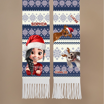 Custom Wool Scarf With Tassel - Personalized Christmas Birthday Gifts For Dog Lovers, Dog Dad And Mom - Fur Mama