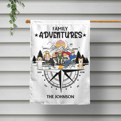 Family Adventures Camping - Personalized Flag