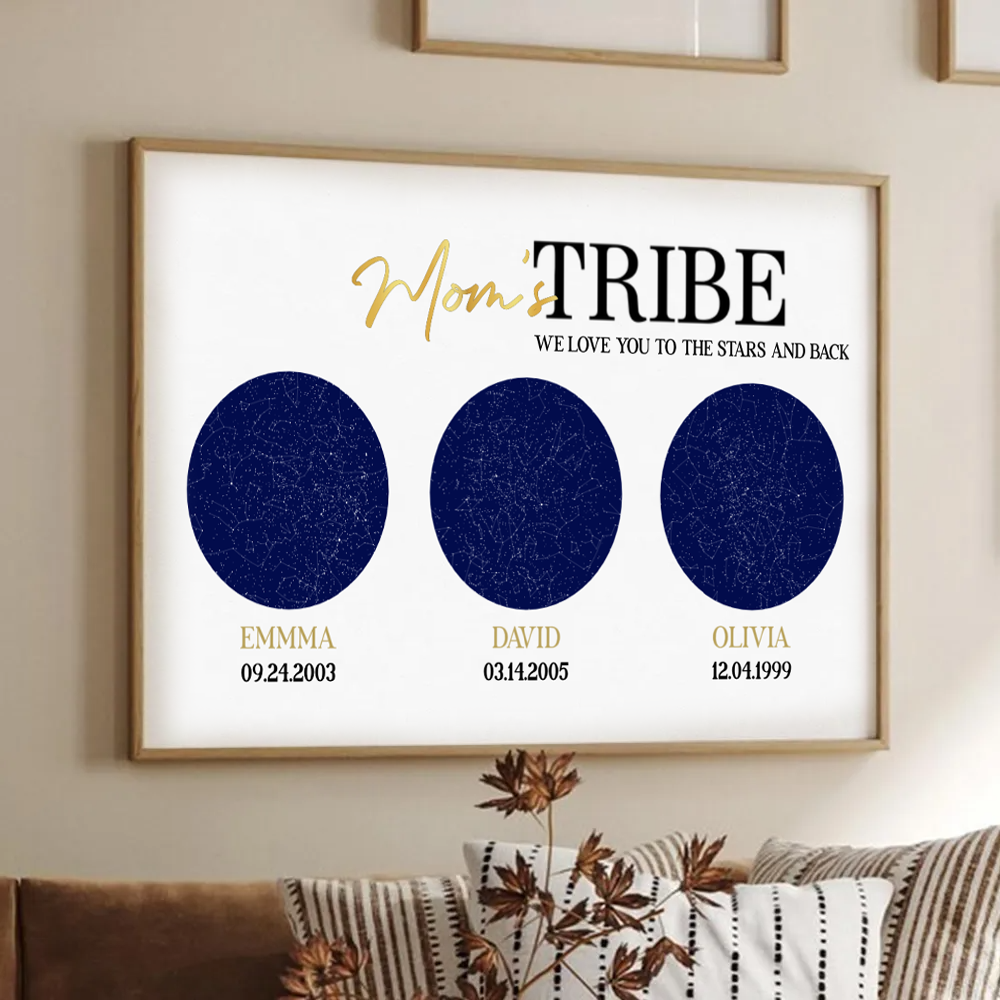 The Night Your Children Were Born Custom Star Map Personalized Poster, Perfect Mother's Day Gift Birthday Gift For Mom