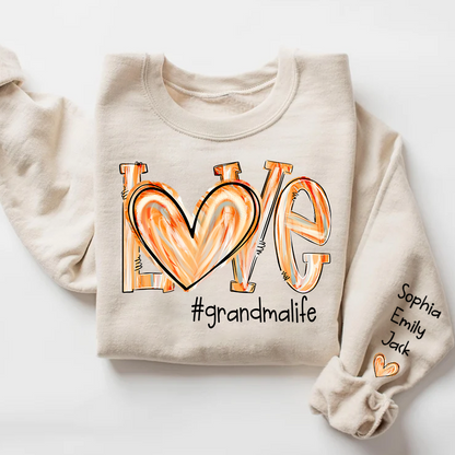 Personalized Love grandmalife Colorful Painted With Grandkids Sweatshirt