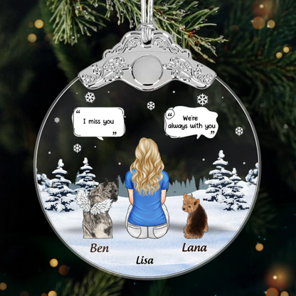 Custom Acrylic Ornament - Personalized Pet Christmas Memorial Sympathy Gifts For Dogs - Love Never Leaves