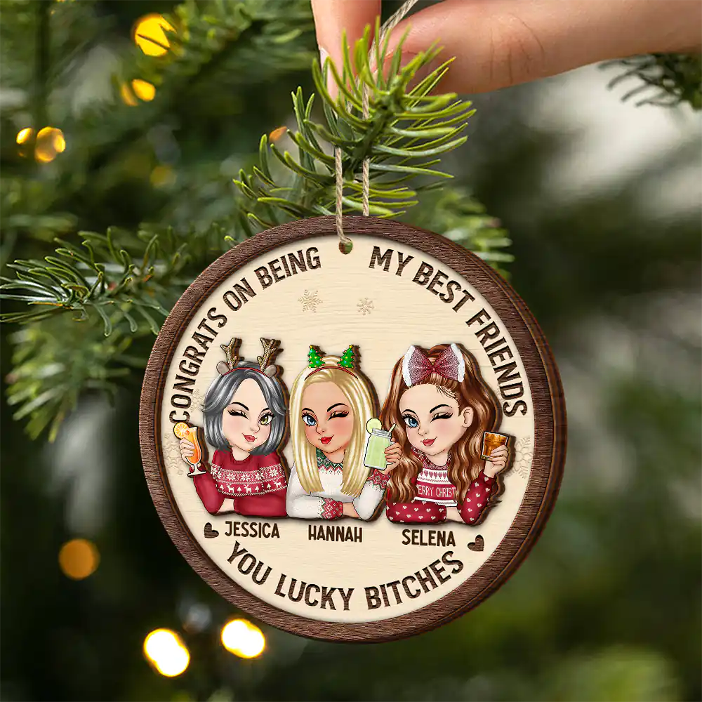 Congrats On Being My Bestie Christmas - Personalized Wooden Ornament