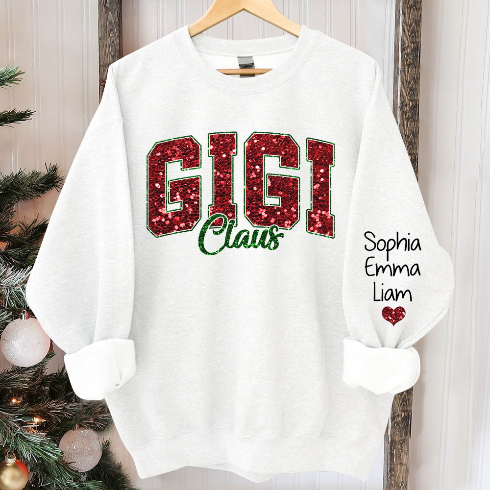 Custom Gigi Claus Christmas And Kids Sweatshirt