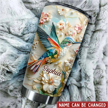 Wings Of Bloom Personalized Name Hummingbird 20oz Tumbler