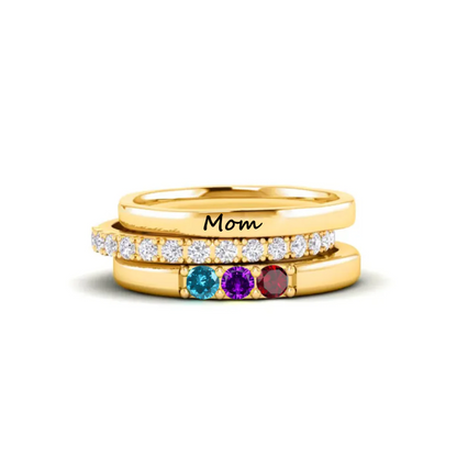 Personalized Family Birthstones Ring - Gift For Grandma/Mom