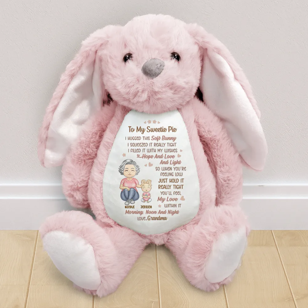 I Filled It With My Wishes Grandmother Granddaughter - Personalized Soft Toy Bunny