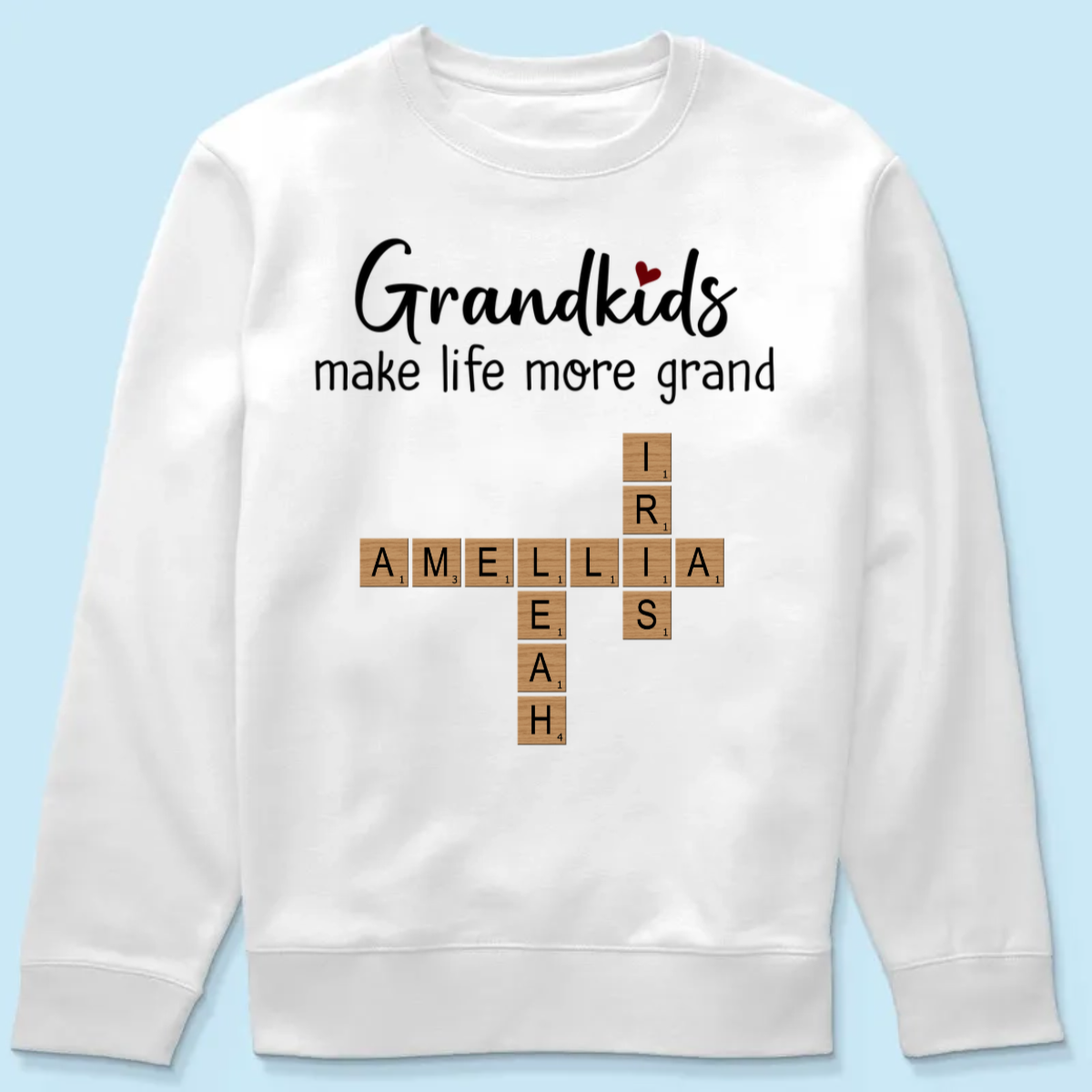 Grandkids Make Life Grand Heart Crossword Puzzle Personalized Shirt