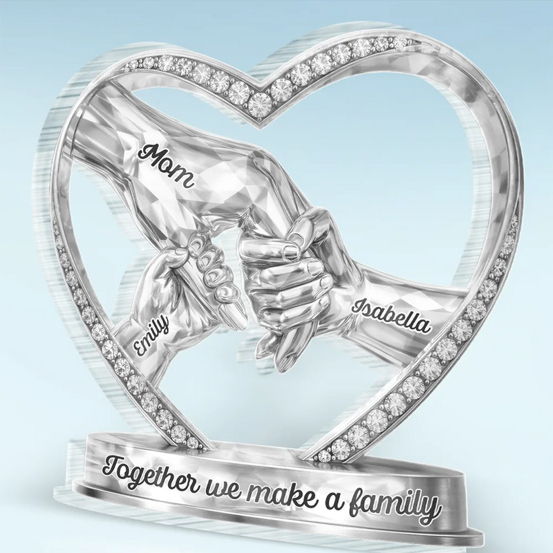 Mom Grandma Holding Hands 3D Effect - Personalized Custom Shaped Acrylic Plaque
