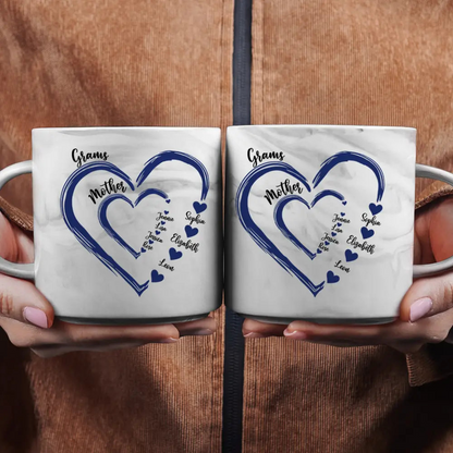 Mom Grandma Sweethearts - Personalized Marble Mug